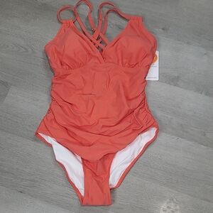 Elegant Coral One-Piece Swimsuit